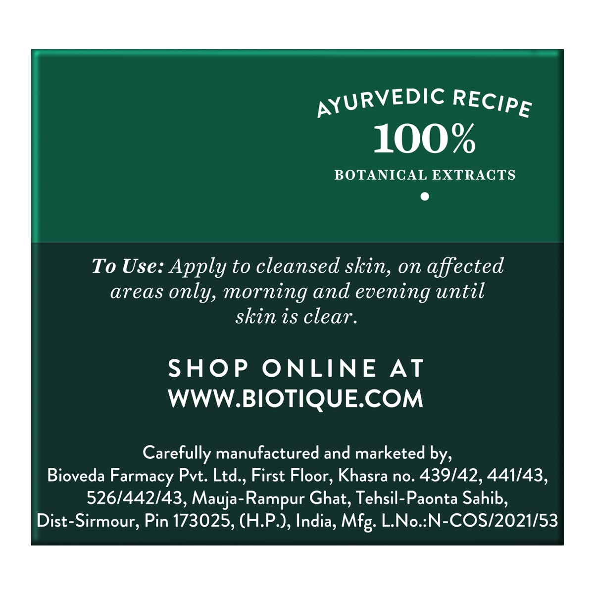 Biotique Winter Green Acne Spot Cream 15g - Luxury Blemish Control