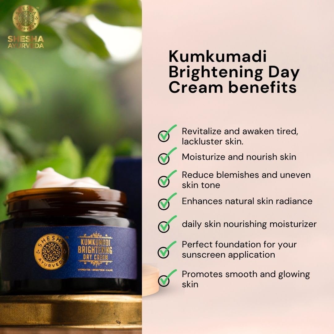 SHESHA NATURALS Ayurveda Kumkumadi Brightening Day Cream 50G