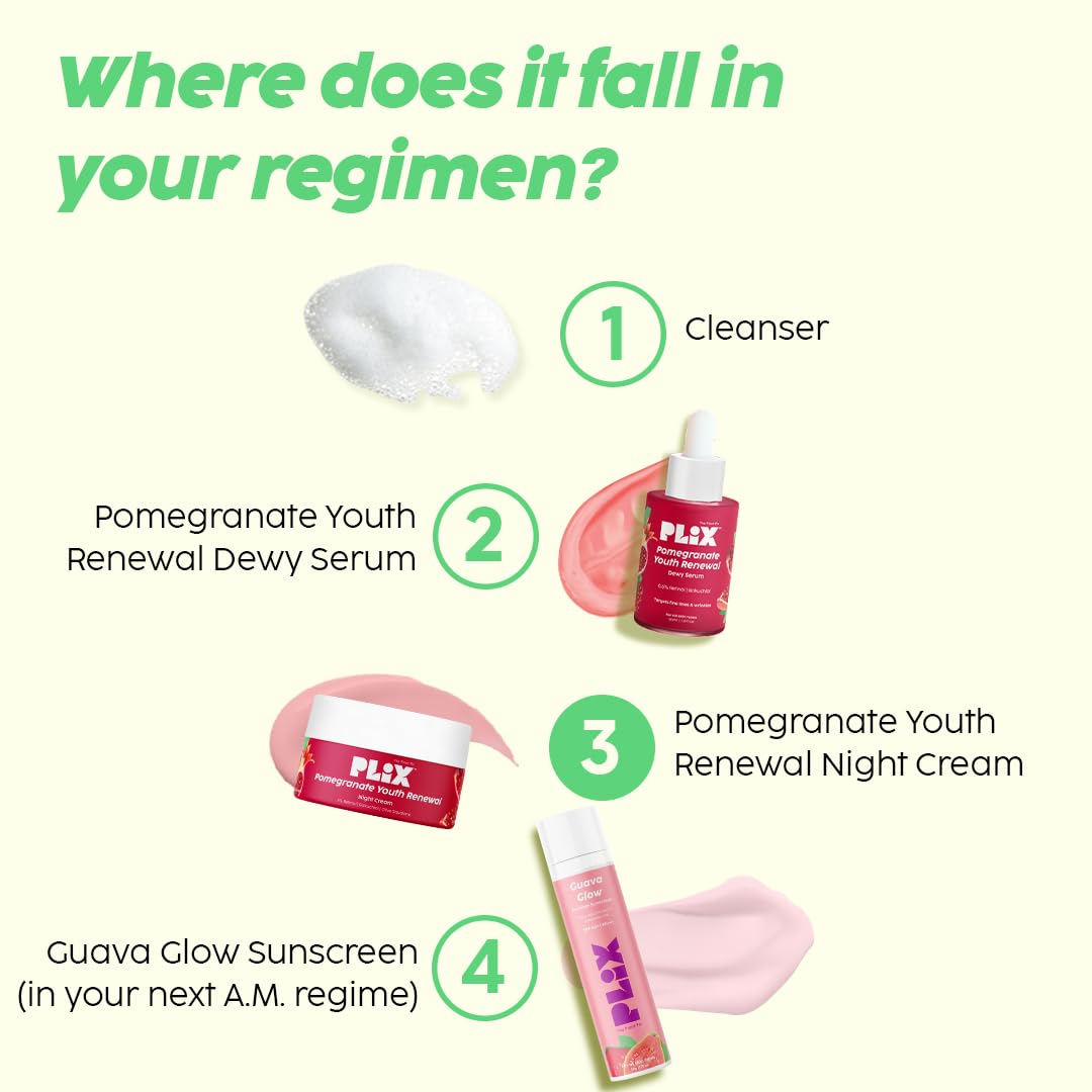 Plix Pomegranate Retinol & Bakuchi Night Cream 50g - Anti-Aging for All
