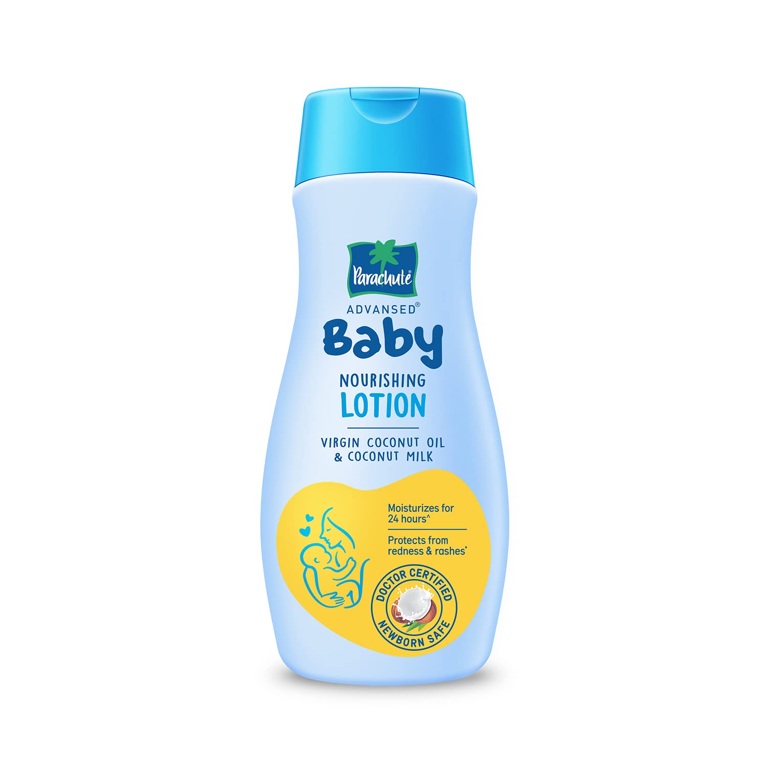 Parachute Advansed Baby Lotion for New Born Babies | Doctor Certified | Virgin Coconut Oil & Coconut Milk | Ph 5.5 | 24 Hour Moisturization | 410ml