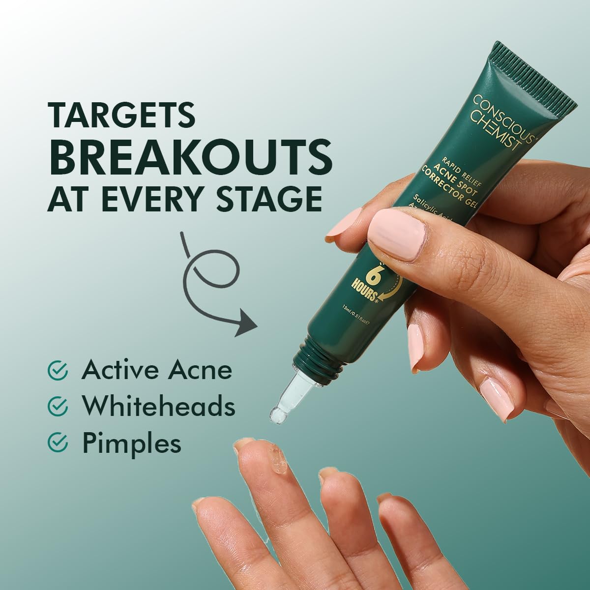 Rapid Relief Acne Spot Gel 15g - Clears Pimples & Reduces Redness