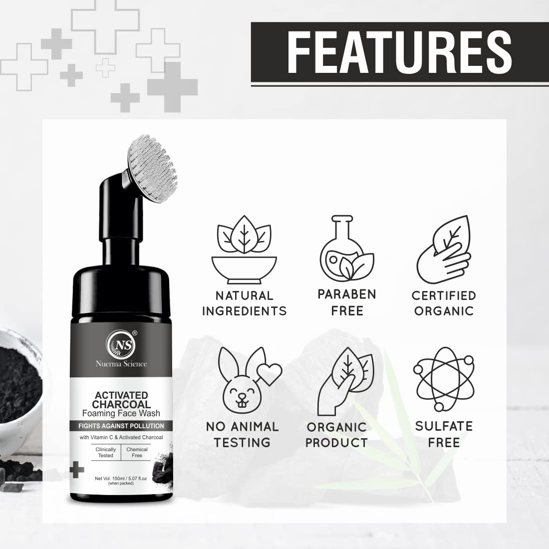 Nuerma Science Charcoal Foaming Face Wash