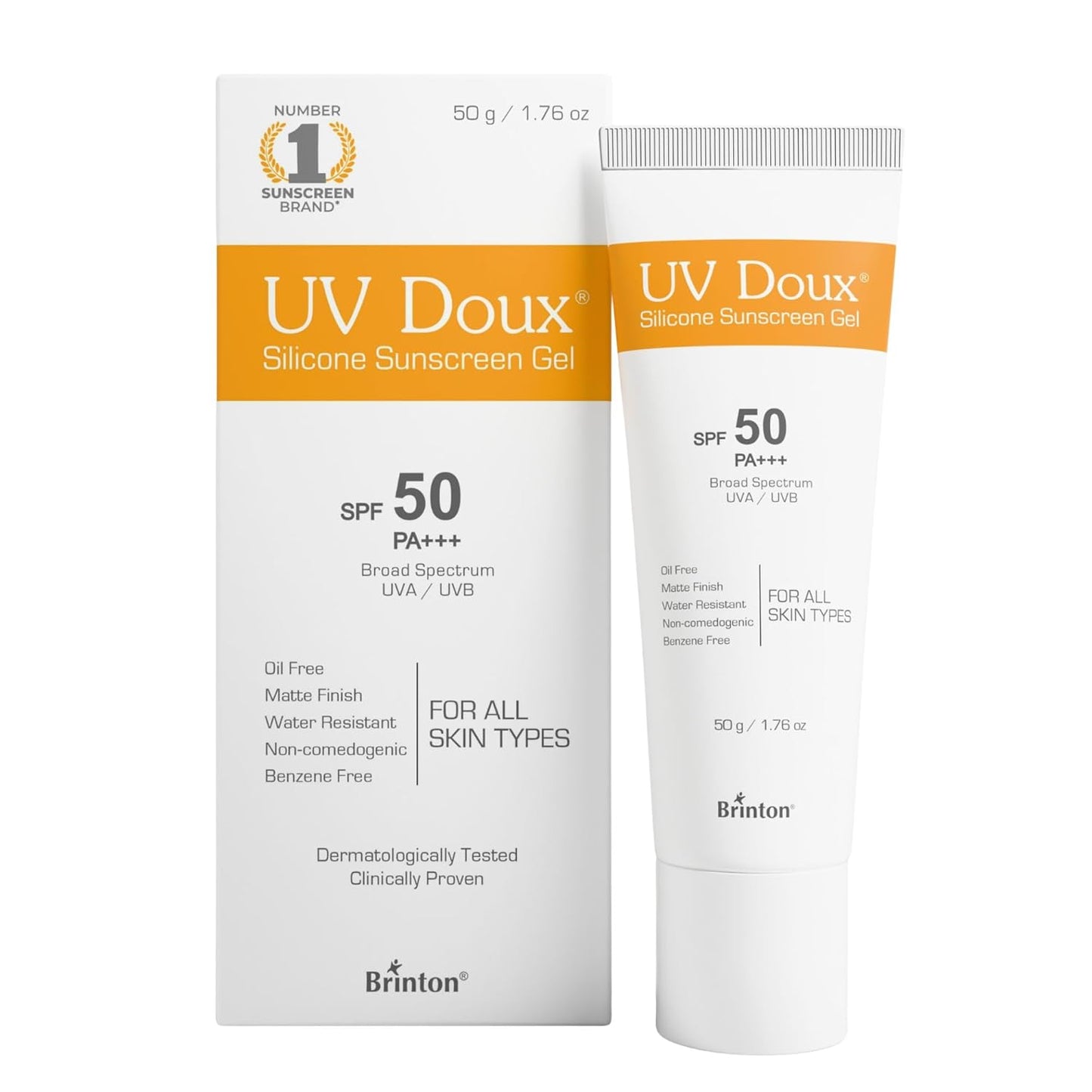 UV Doux Silicone Sunscreen Gel SPF 50 PA+++|India’s No.1 Dermatologist Recommended Brand|Invitro,In-Vivo Tested|UVA/UVB Protection, Benzene Free|No White Cast |Oily & Acne-Prone Skin |100 g