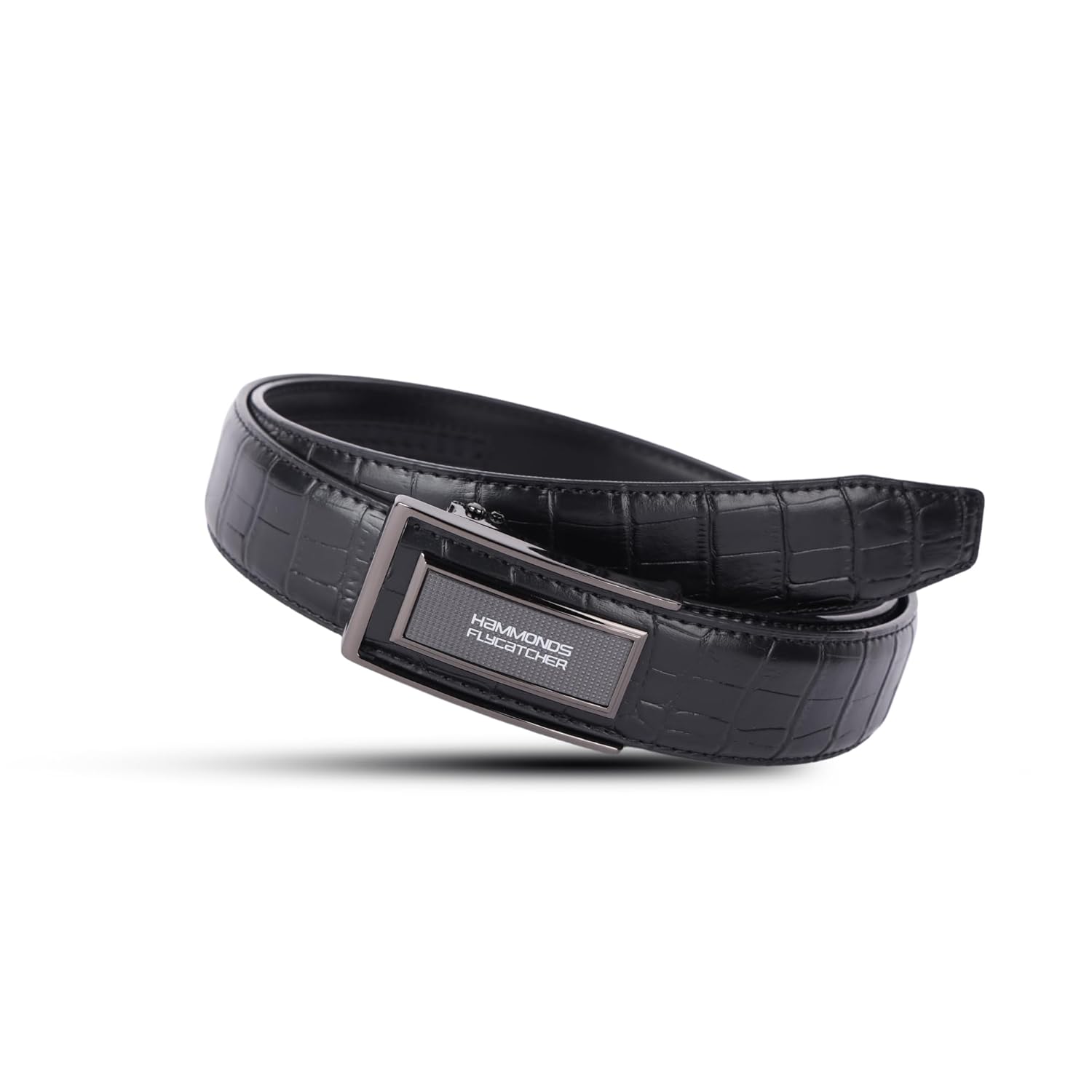 HAMMONDS FLYCATCHER Genuine Leather Belt for Men, Premium Leather Belt with Auto Lock mechanism, Mens Belt Leather Branded with Slide Lock, Stylish Hidden Tail Design for Everyday Wear