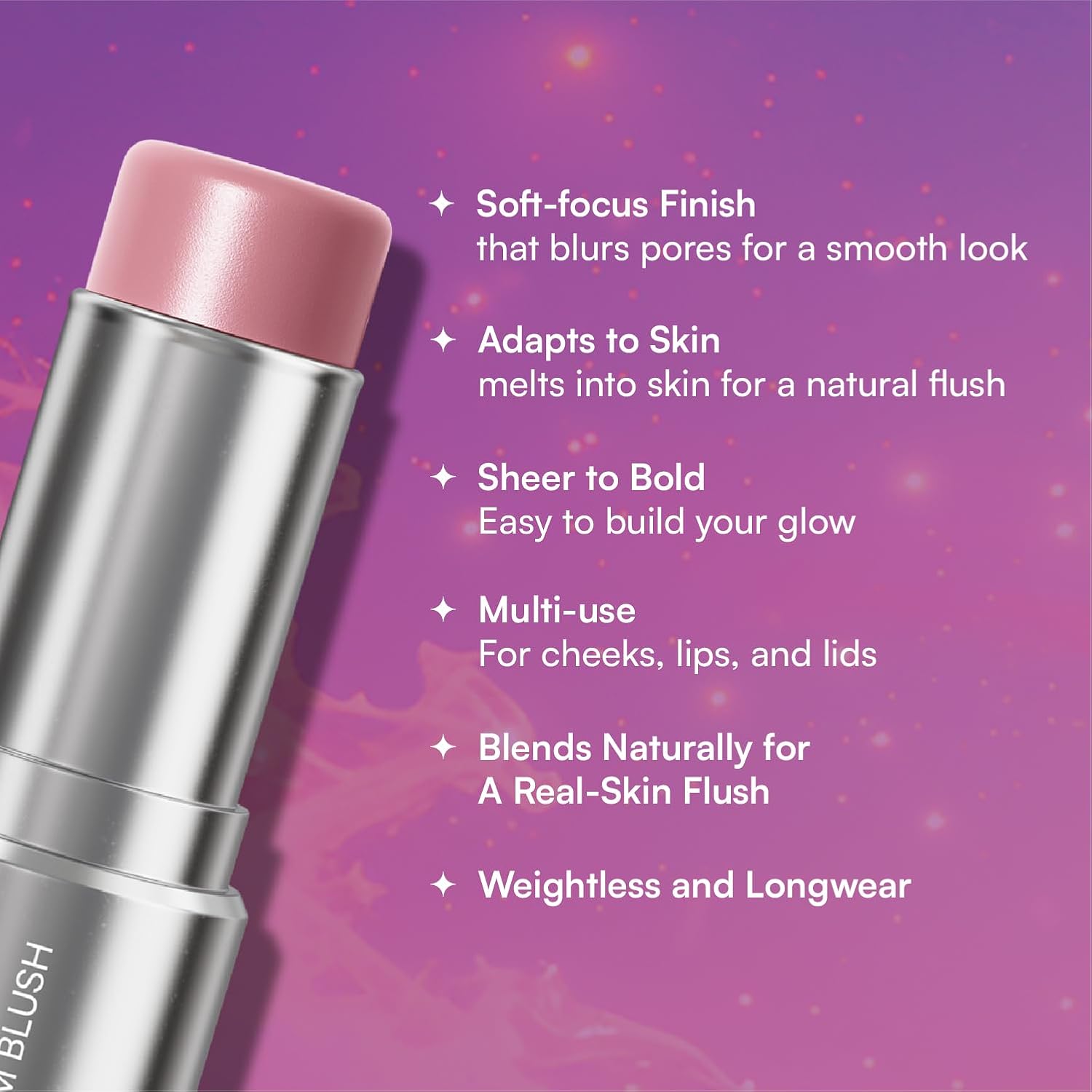 Luxury Nebula Cream Blush - Lagoon Pink, 3-in-1 Tint for Cheeks, Lips & Eyes