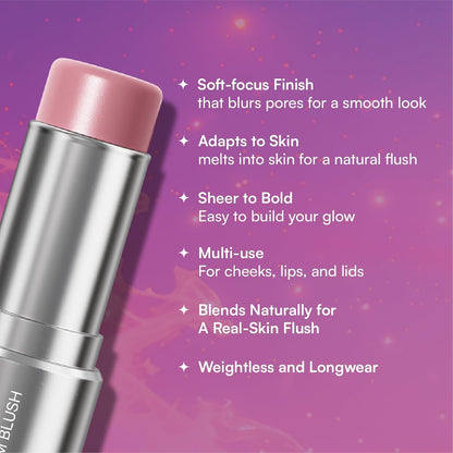 Luxury Nebula Cream Blush - Lagoon Pink, 3-in-1 Tint for Cheeks, Lips & Eyes