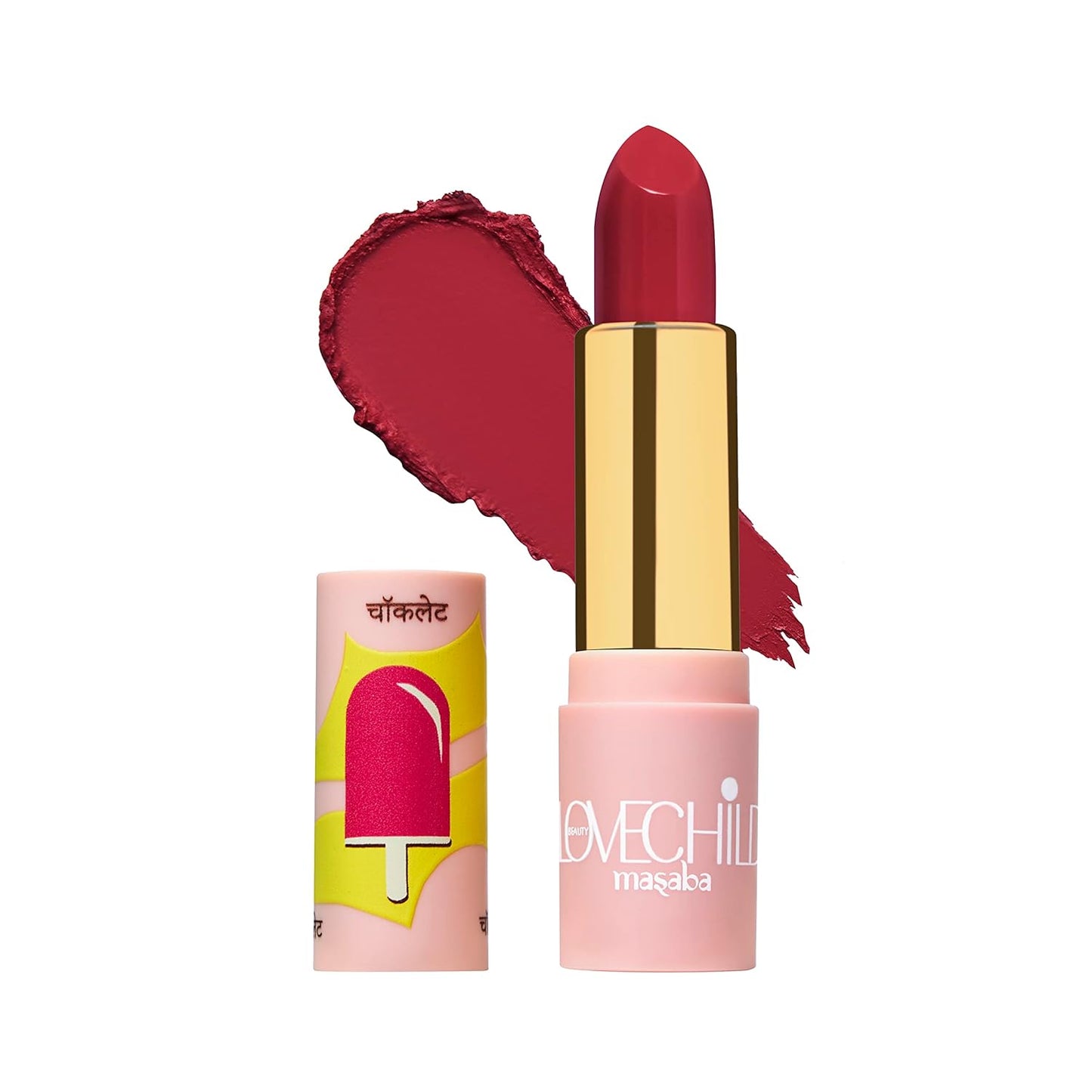 LoveChild Masaba - Meetha - Luxe Matte Lipstick, Hydrating & Nourishing, Long lasting, Bullet Matte Mauve Lipstick, 4ML