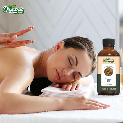 Organic Zing Ajwain (Trachyspermum Ammi) Oil | Pure & Natural Essential Oil for Skincare, Hair Care & Massage