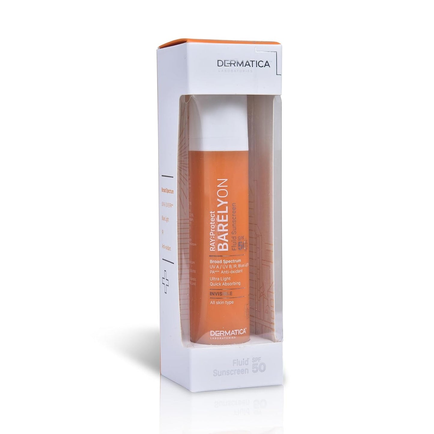 Dermatica Ray Protect Barelyon Fluid Sunscreen SPF 50 PA+++ Broad Spectrum Sun Rays Protection 50ml
