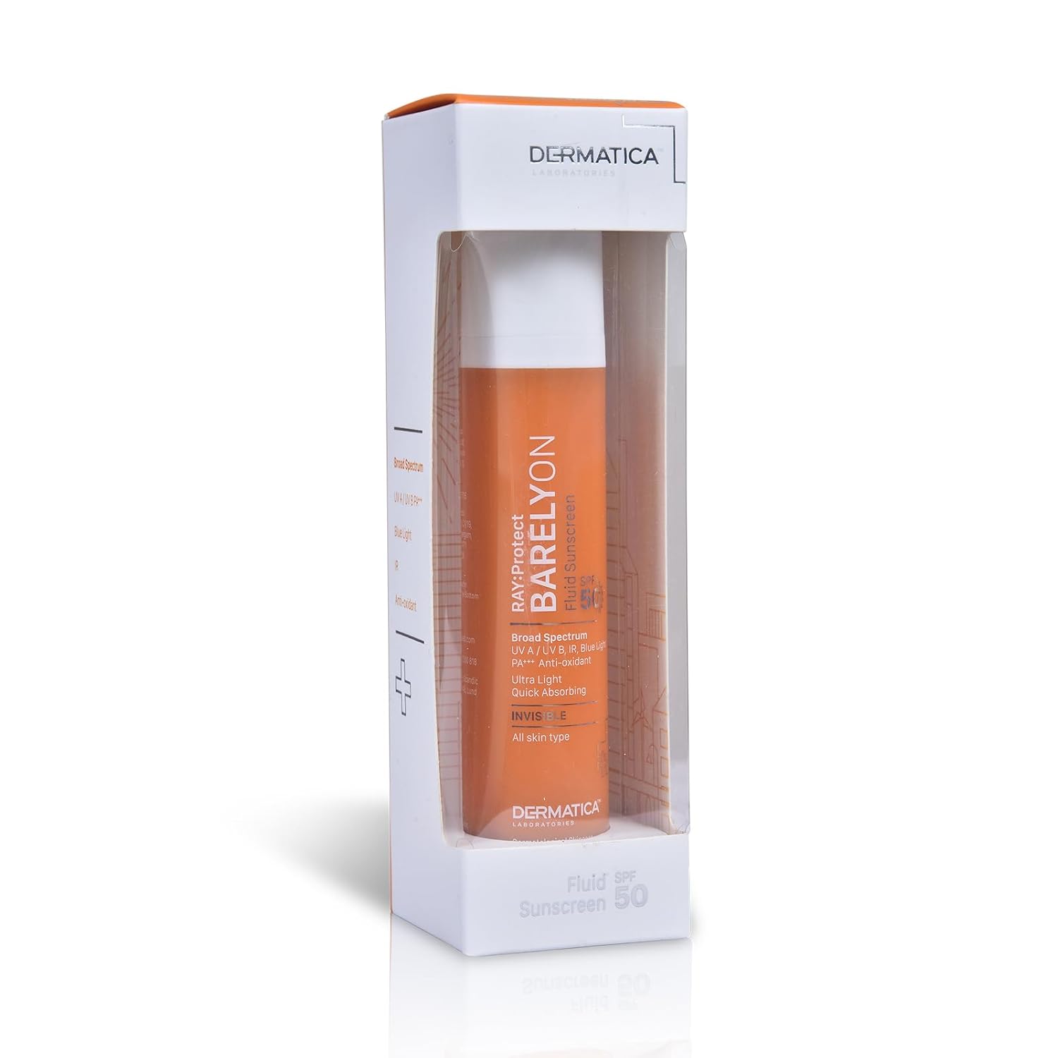 Dermatica Ray Protect Barelyon Fluid Sunscreen SPF 50 PA+++ Broad Spectrum Sun Rays Protection 50ml