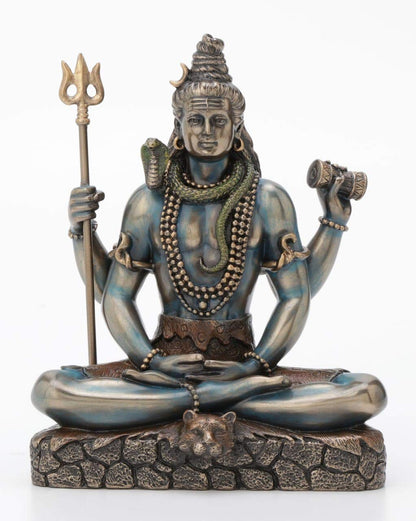 Collectible India Lord Shiva Idol Shiv Padmasana Sitting Statue | Gift Item for Home Family and Friends (3.1 Inches)