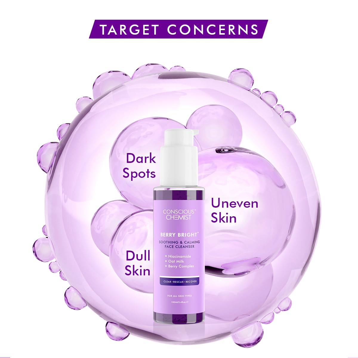 Conscious Chemist Berry Bright Soothing & Calming Face Cleanser 100ML