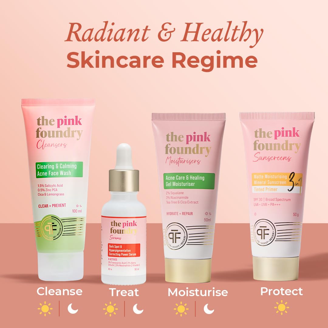 The Pink Foundry Dark Spot & Hyperpigmentation Serum with 3% Tranexamic Acid 2% Alpha Arbutin 3% Niacinamide | Fades Appearance of Acne Marks | All Skin Types | For Men & Women | Lightweight & Fast Absorbing | 30ml