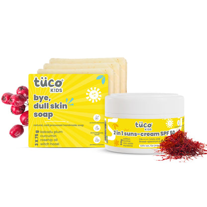Tuco Kids Soap 6-Pack with Turmeric, Shea & Coconut, Paraben-Free, Ages 2-15