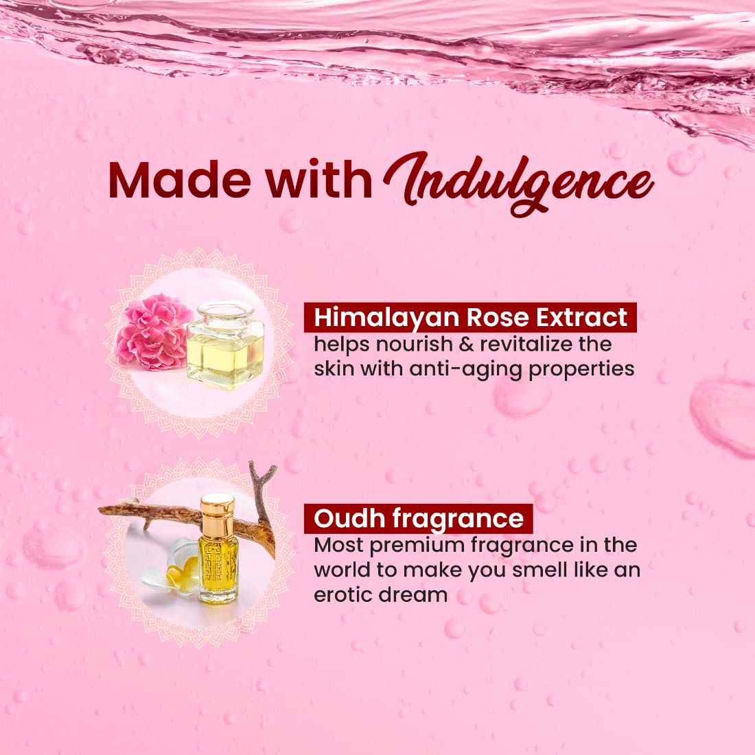 Dabur Gulabari Shower Gel-Himalayan Rose & Oudh - 250ml | Sensual Aroma | Luxurious body wash | Radiant Rose glow | No Parabens & Silicones | 99% Pure Glycerine | 100% soap free body wash