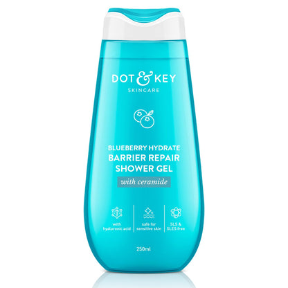Dot & Key Cica & 1% Salicylic Daily Exfoliating Shower Gel | Niacinamide Infused | Body Wash for Oil & Acne Control | Reduces Body Acne & Smoothes Irritation | Clean, Acne Free Skin | 250ml