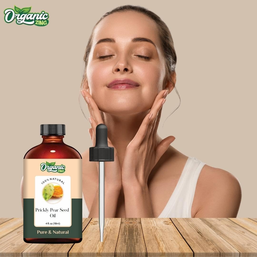 Organic Zing Prickly Pear Seed (Opuntia basilaris P.) Oil | Pure & Natural Carrier Oil for Massage, Skincare & Haircare