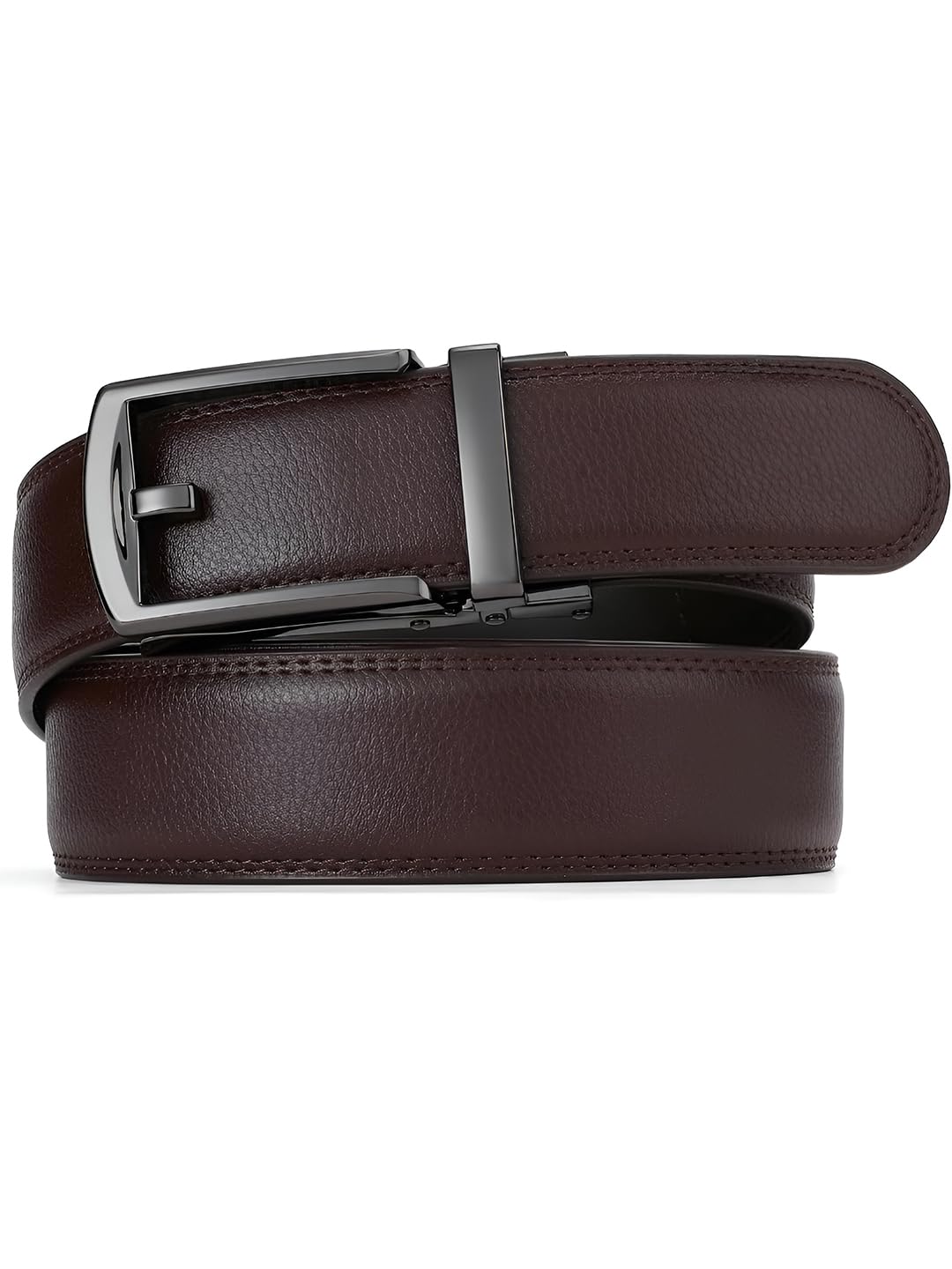 Contacts Genuine Leather Belt for Men with Easier Adjustable Autolock Buckle - Micro Adjustable Belt Fit Everywhere |Formal & Casual | Gift Box