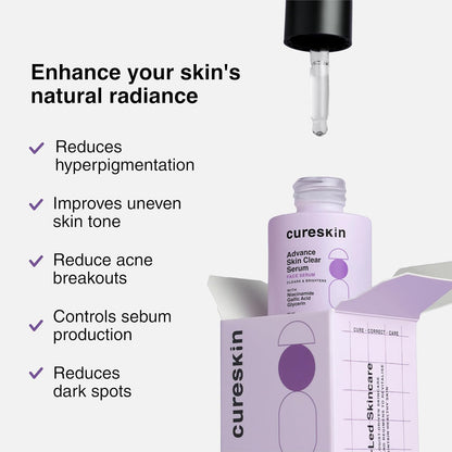 Cureskin Advance Skin Clear Serum with Niacinamide | Brightening Serum for Even-Toned Skin | Reduces Appearance of Blemishes and Uneven Texture, 20 ml (Pack of 1)