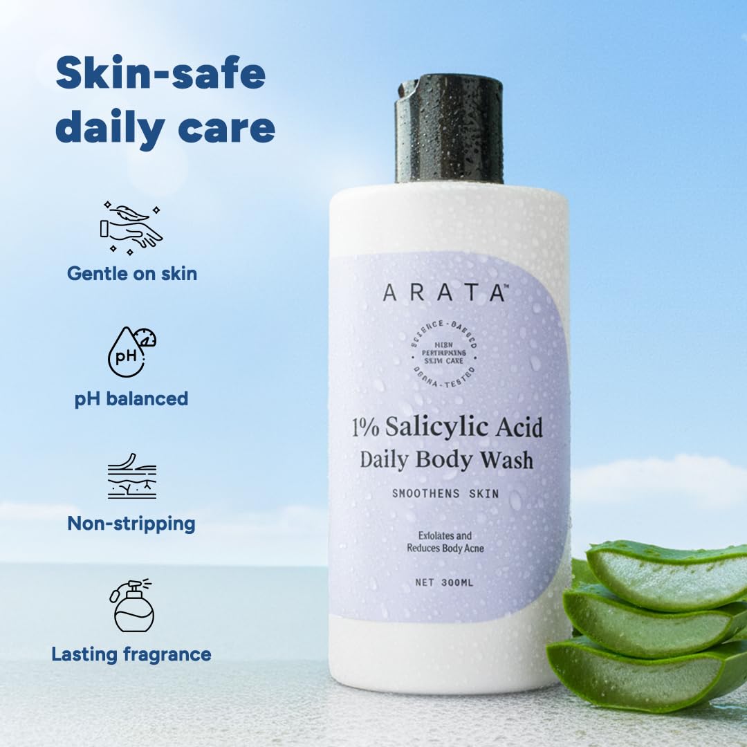 Arata Salicylic Acid Body Wash for Bacne & Bumpy Skin 300ml