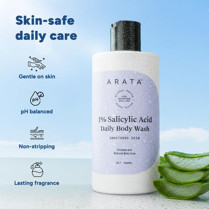Arata Salicylic Acid Body Wash for Bacne & Bumpy Skin 300ml