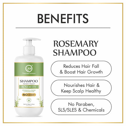 Nuerma Science Keratin Repair Rosemary Shampoo for Damaged, Dry & Frizzy Hair