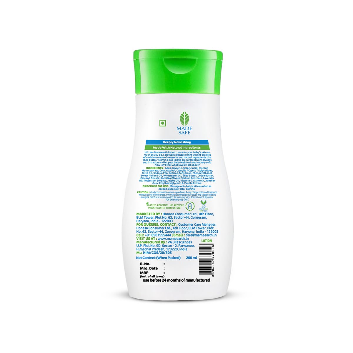 Mamaearth Moisturizing Daily Lotion For Babies - 200ml | Infused with Cocoa Butter, Shea Butter & Jojoba Oil | Helps to Relieve Dryness & Provides Deep Skin Nourishment