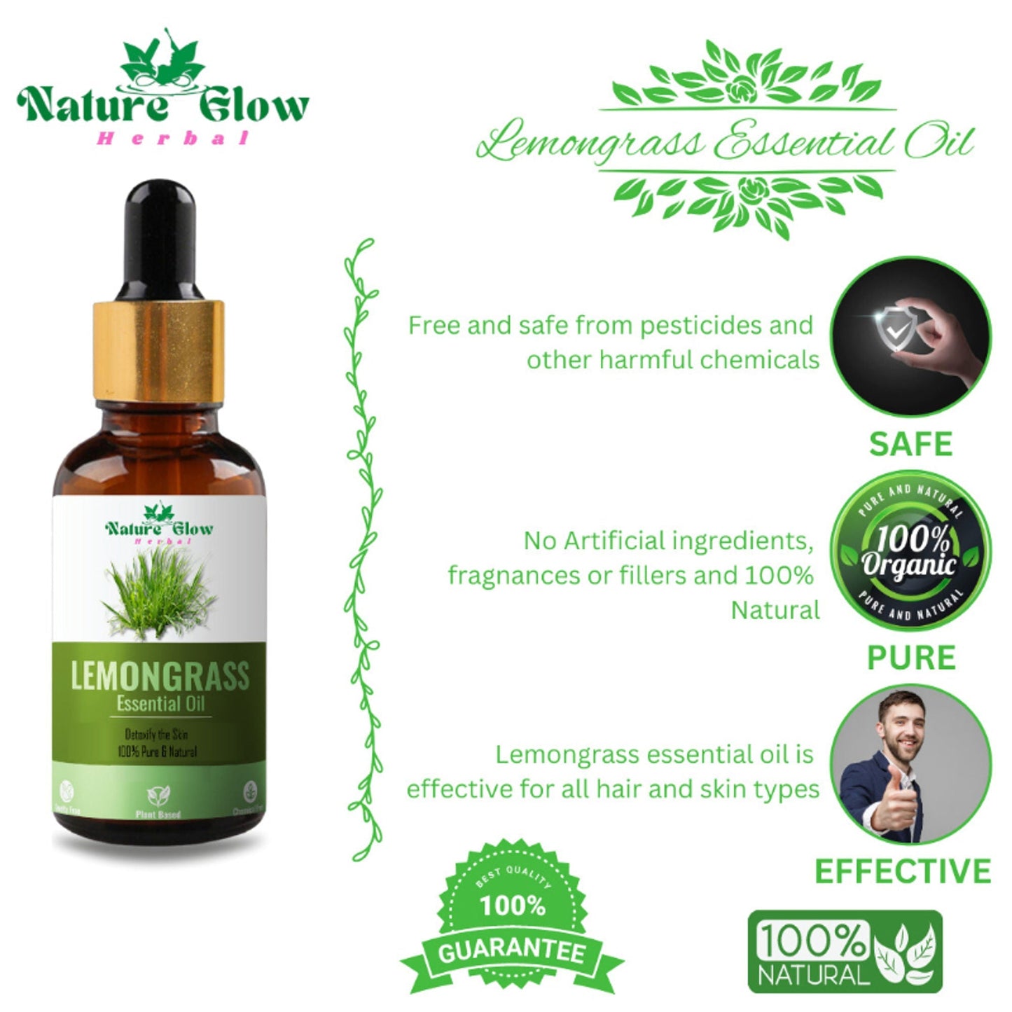 Nature Glow Herbal Lemongrass Essential Oil