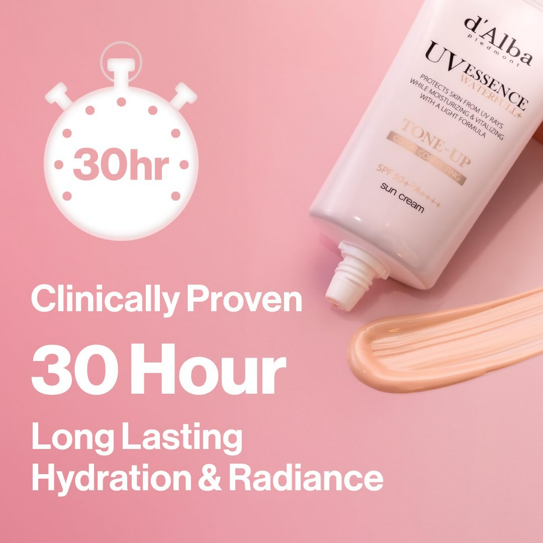 d'Alba Piedmont Italian White Truffle Waterfull Tone-Up Sunscreen Vegan Skincare Tinted Moisturizer With Spf 50+ Pa+++