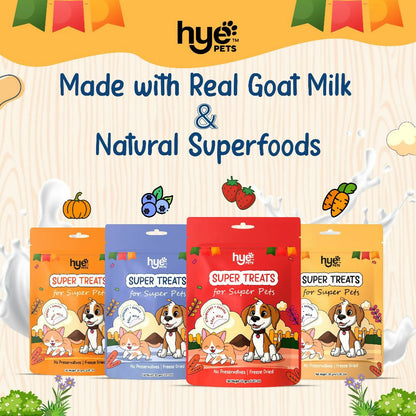 Hye Pets Super Treats For Super Pets – Freeze Dried Treats Made With Goat Milk, Strawberry & Banana