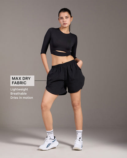 Kica Quick Dry Running Shorts Black