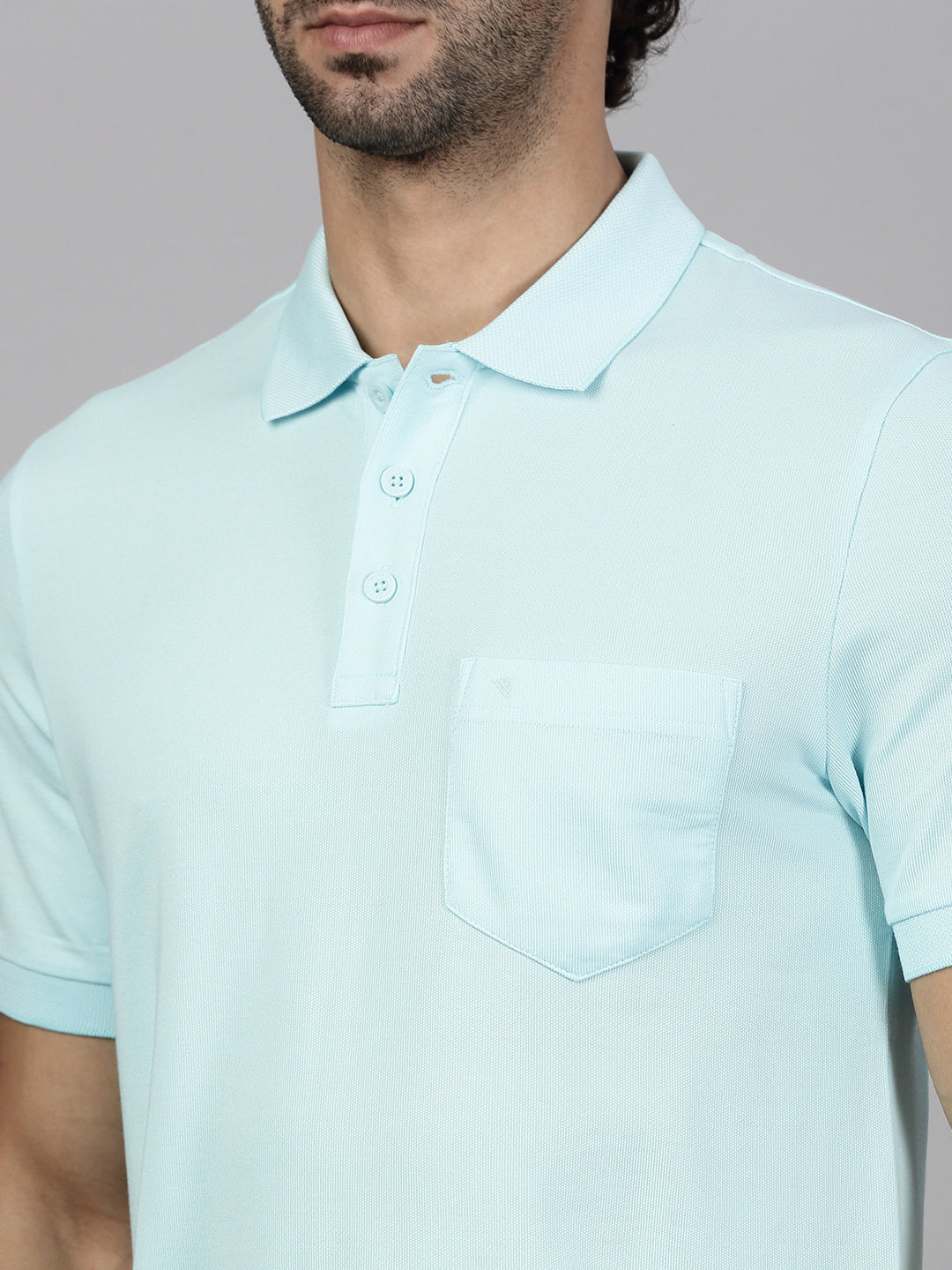 Men's Cotton Rich Pique Polo Aqua Marine Blue