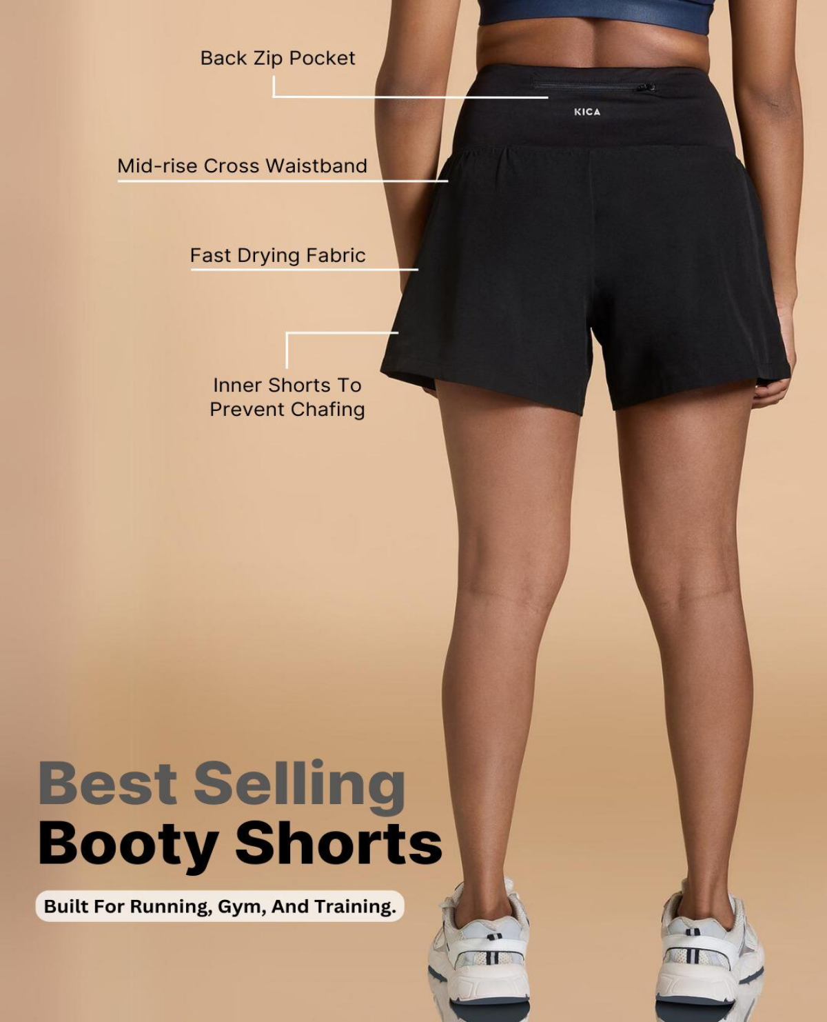 Cross Mid Waisted Sports Shorts