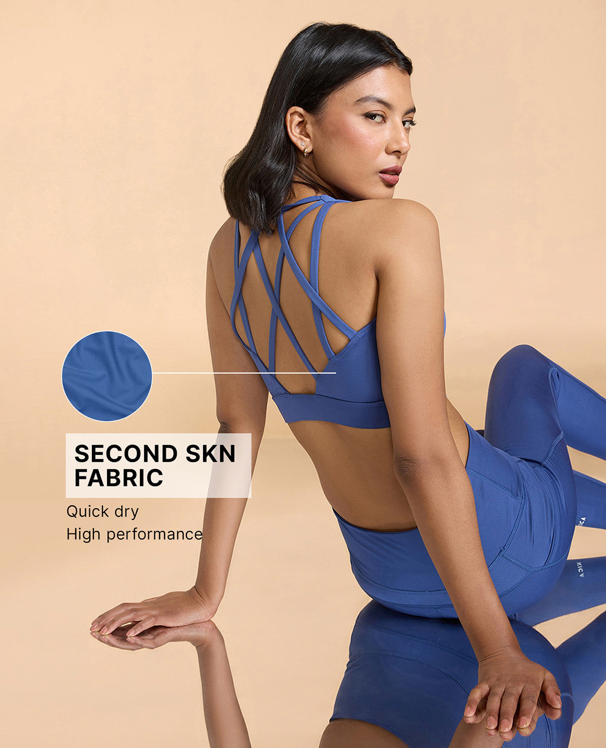 Strappy Mid-Impact Sports Bra with Removable Pads River