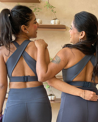 Crostini Full Coverage Sports Bra Grey