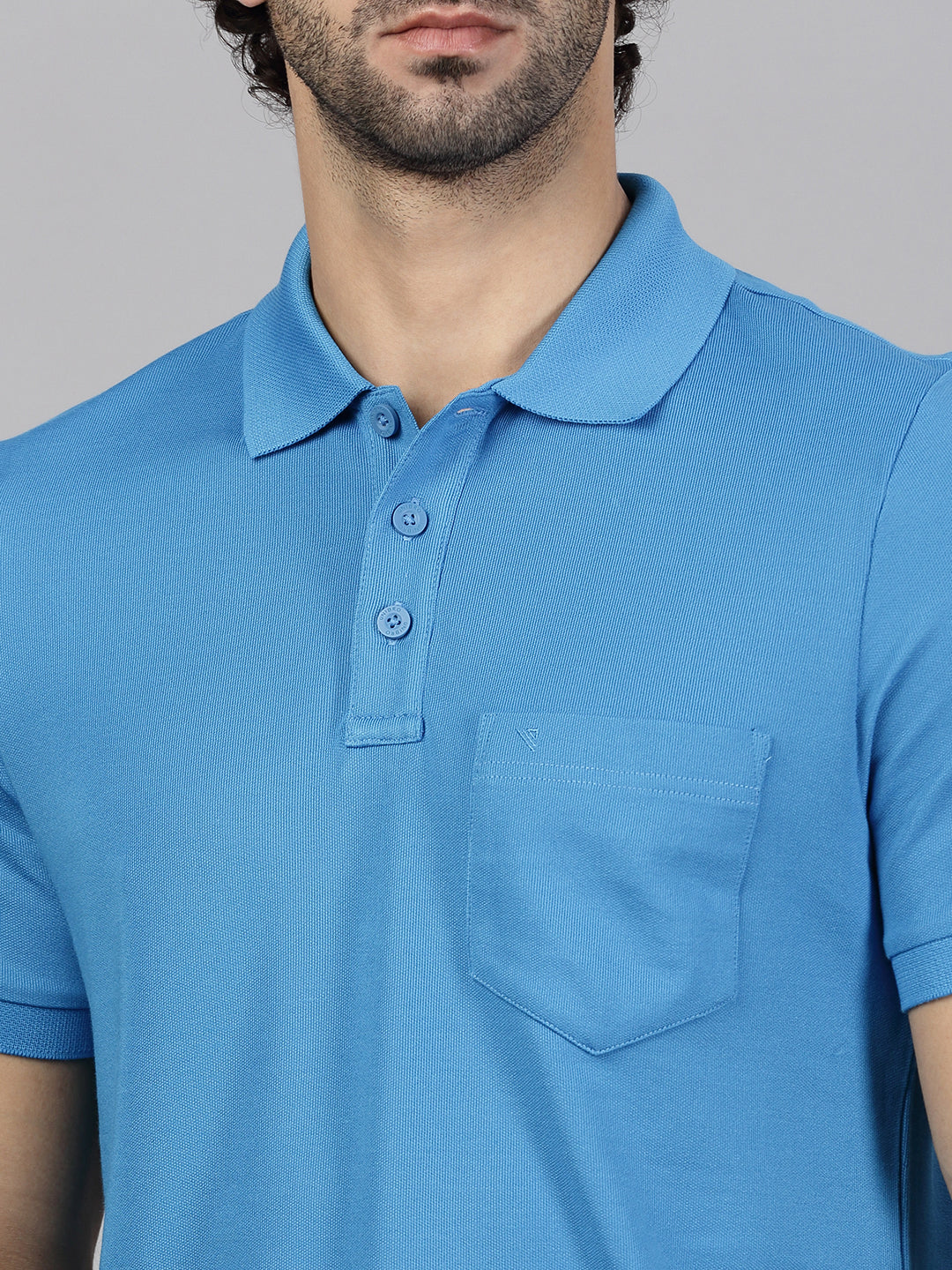 Men's Cotton Rich Pique Polo Biza Blue