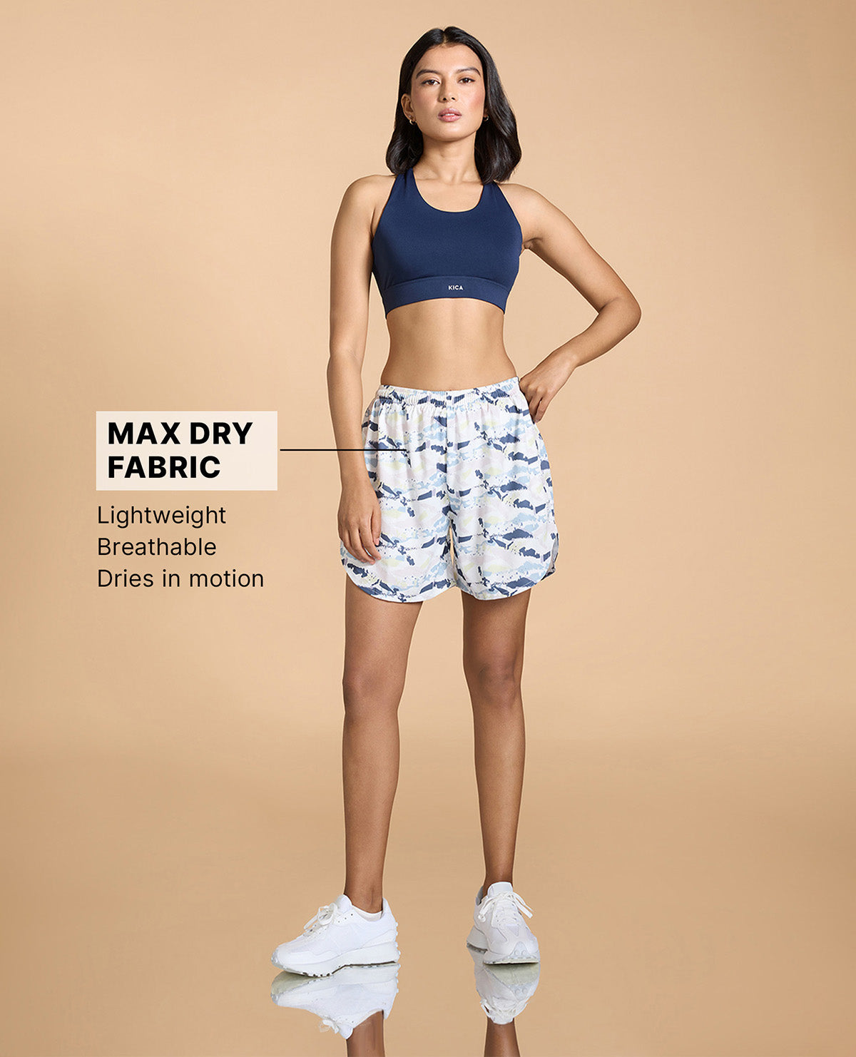 Kica Quick Dry Running Shorts White
