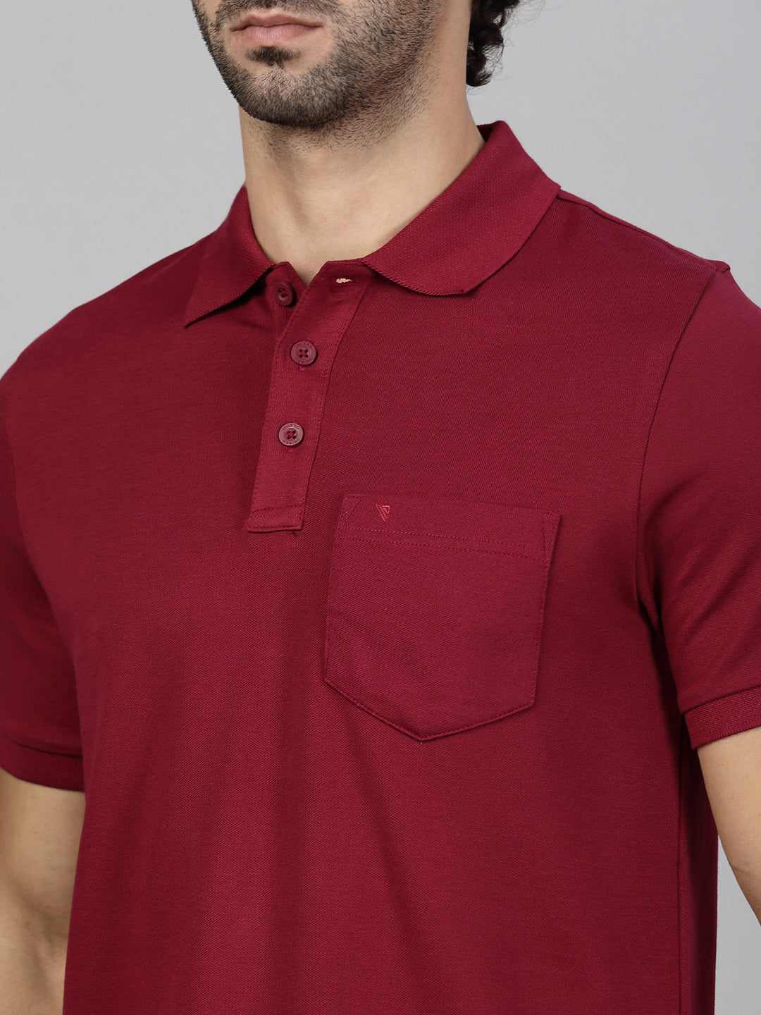 Men's Cotton Rich Pique Polo Maroon