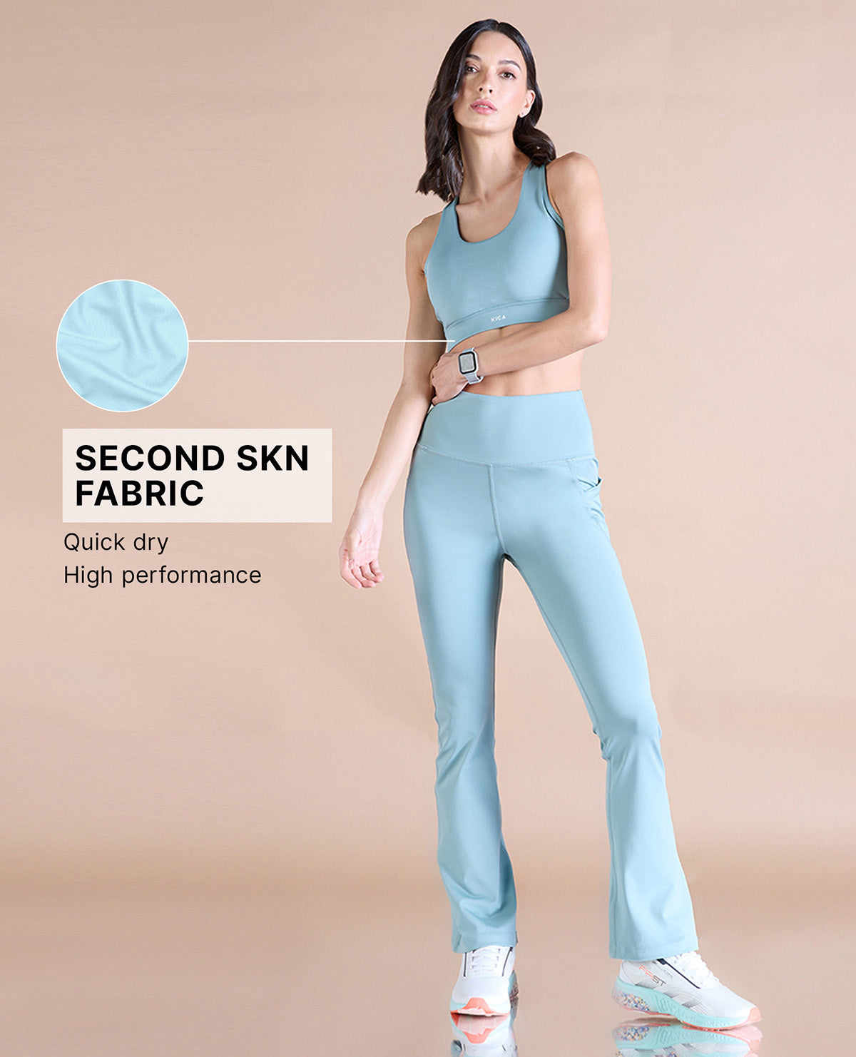 Strappy Mid-Impact Sports Bra with Removable Pads Sky