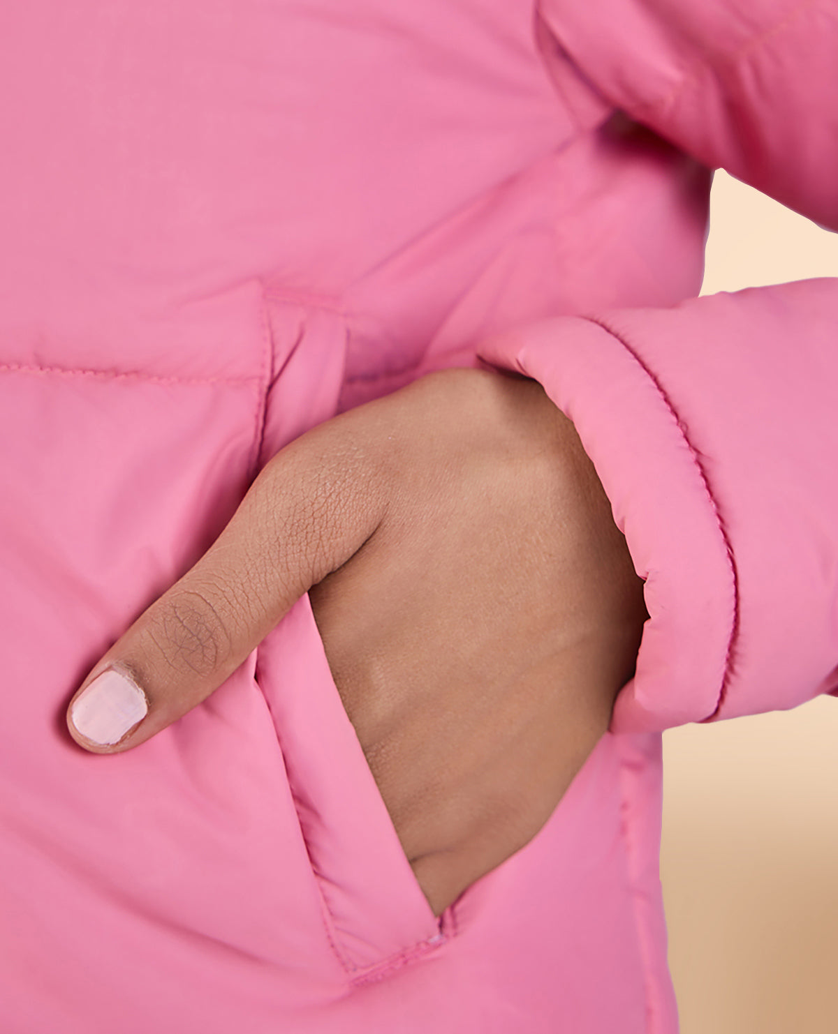 Cropped Puffer Jacket Pink
