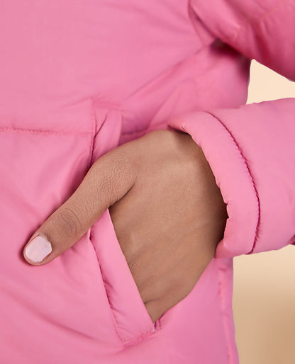 Cropped Puffer Jacket Pink