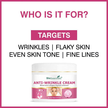 She Essentials Anti Wrinkle Face Cream With Peptide & Retinol