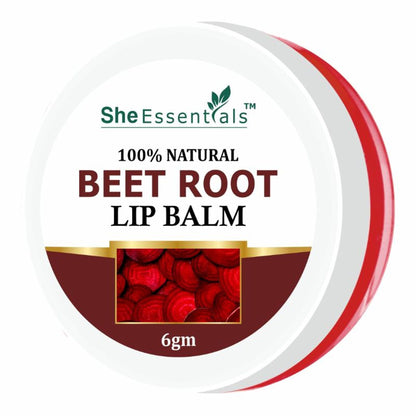 She Essentials Beetroot Lip Balm For Lip Lightening, Dry & Chapped Lips, Makes Soft & Glossy Lips