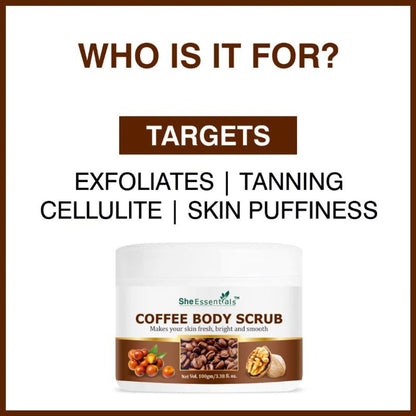 She Essentials Coffee Body Scrub Exfoliating Scrub For Body For Both Women And Men