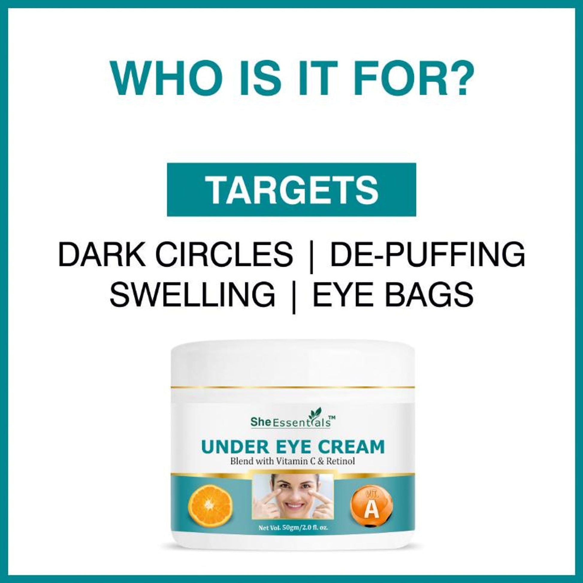 She Essentials Hydrating Natural Under Eye Cream With Vitamin C & Retinol