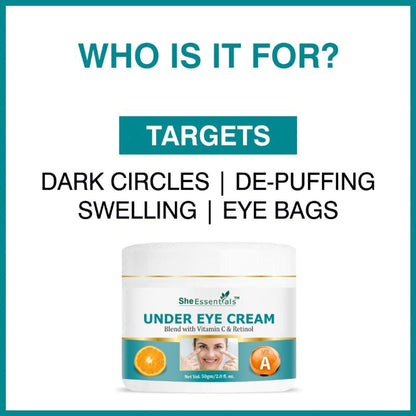 She Essentials Hydrating Natural Under Eye Cream With Vitamin C & Retinol