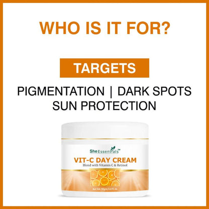 She Essentials Vitamin C Day Cream With Spf 30 With Vitamin C & Retinol