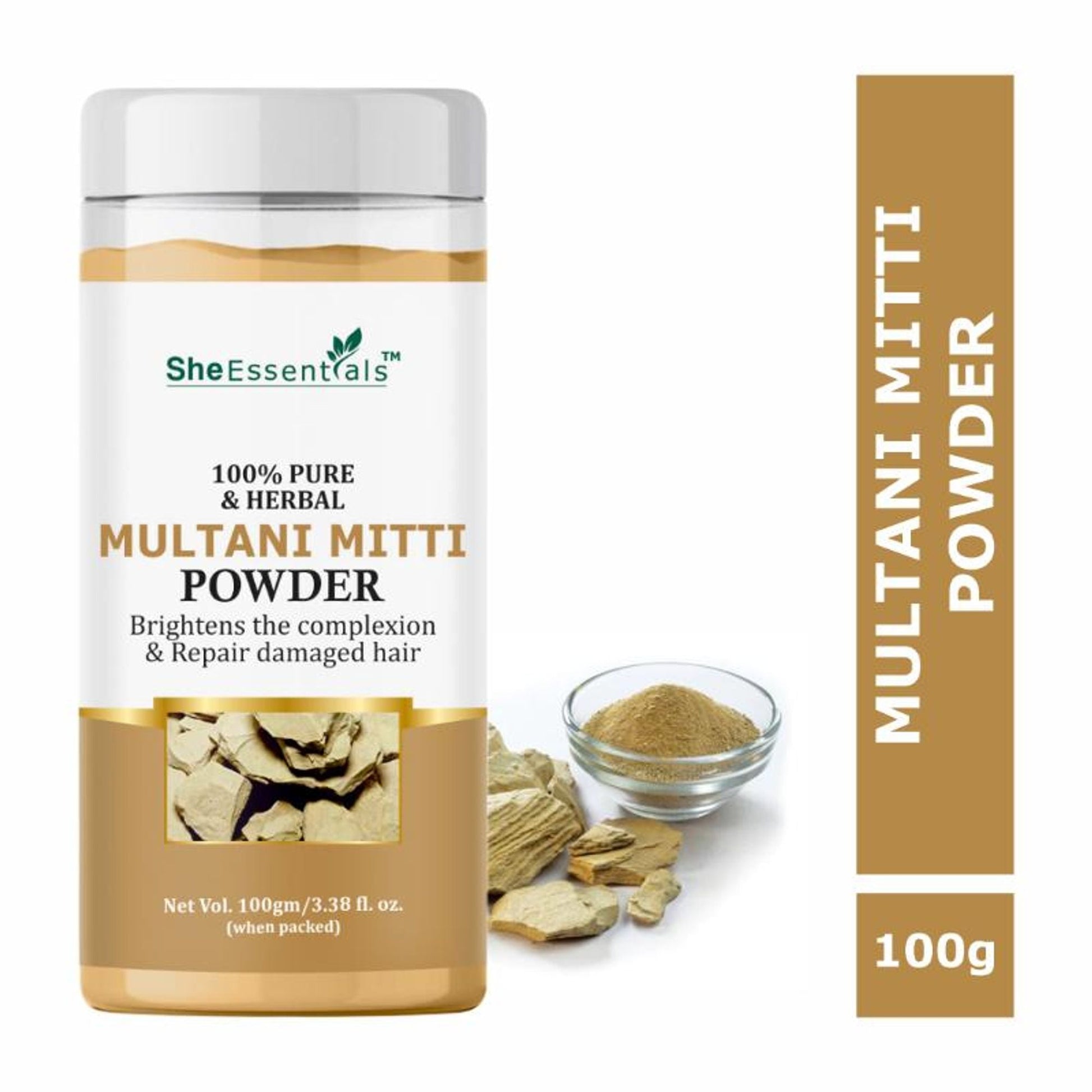She Essentials 100% Natural Multani Mitti Powder For Face Pack & Mask