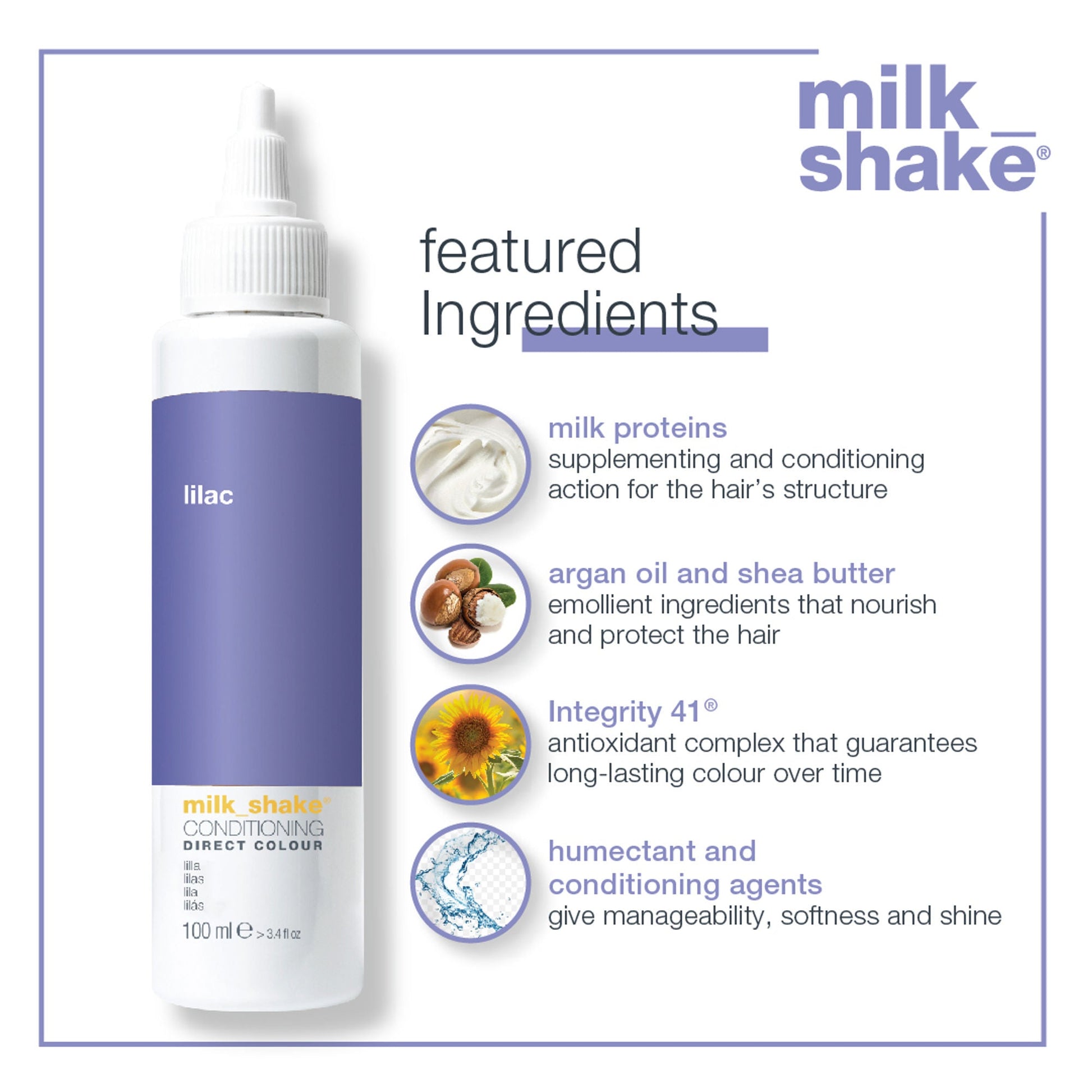 Milkshake Ammonia Free Conditioning Direct Color - Lilac