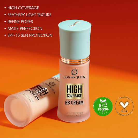 Colors Queen High Coverage BB Cream Foundation - Natural Beige